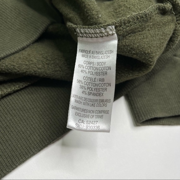 MYSTYLE Olive Green Soft Crisscross Grommet Cozy Hoodie Fleece Lined Sweater - Picture 7 of 7